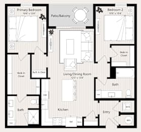 B5 Floor Plan at Huxley Scottsdale, Scottsdale