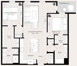 B5-B Floor Plan at Huxley Scottsdale, Arizona, 85260