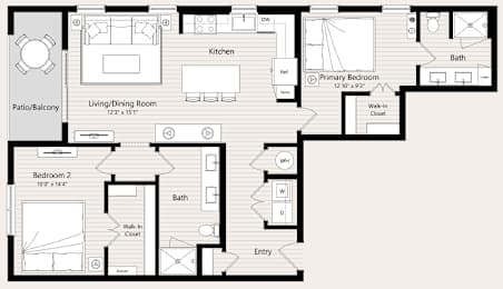 B6 Floor Plan at Huxley Scottsdale, Scottsdale, AZ 85260