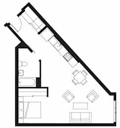 Studio apartment at Pine Minor, Washington
