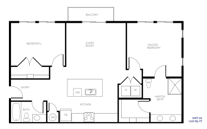 Unit 2A Floor Plan at The Hendry, Henderson, NV, 89074