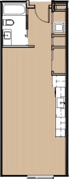 Studio floor plan A at The Freelon at Sugar Hill, Detroit, MI 48201