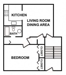  Floor Plan 1 Bedroom Apartment