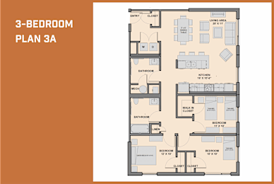 3A Floor Plan at 20 Stephenson Aman at Clarendon Hill, Somerville, 02144
