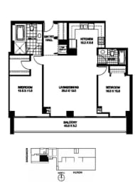 the plan of the upper floor of the house with a layout of bedrooms and baths