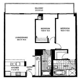 the plan of the ground floor of a small house with a garage