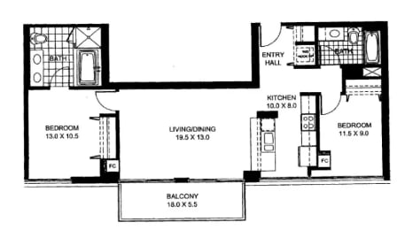 the plan of the lower level of the house showing the floor plan with the bedrooms