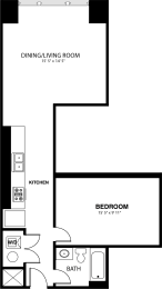  Floor Plan Large 1 BR 210 Style