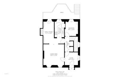 A black and white floor plan of a house with a garage.