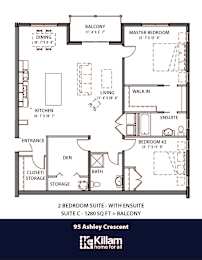95 Ashley Floor Plan - 2 Bed | 2 Bath (Suite C)