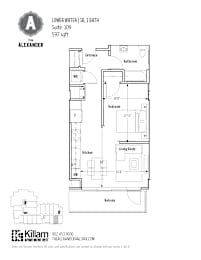 A floor plan for a condo unit at The Alexander.
