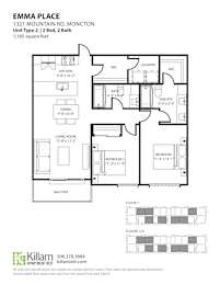 Emma Place 2 Bedroom 2 Bath Floor Plan