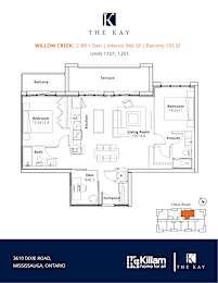 Willow Creek 2 Bedroom + Den + 2 Bath Floor Plan