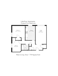 Lakefront Apartments Typical Two Bedroom