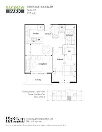 A floor plan for a property at Saginaw Heritage.