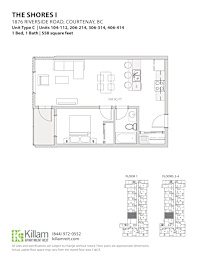  Floor Plan 1 Bedroom 1 Bath - 76
