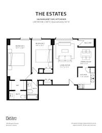 The Estates 2 BEDROOM, 2 BATH | Approximately 597 SF Floor Plan