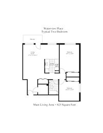 A black and white image of a floor plan for a two bedroom apartment.