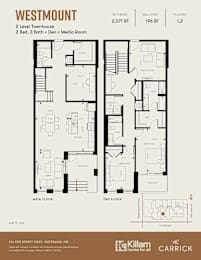 westmount 2 Level Townhouse 2 Bed, 3 Bath + Den + Media Room