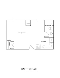 A drawing of a floor plan for a unit type A10.