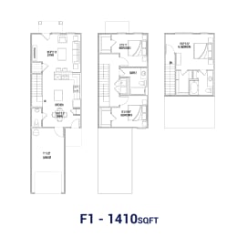 the floor plan of f1410 sqft