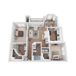B1R Floor Plan at Whitney at the Heights, Houston, TX, Texas, 77008