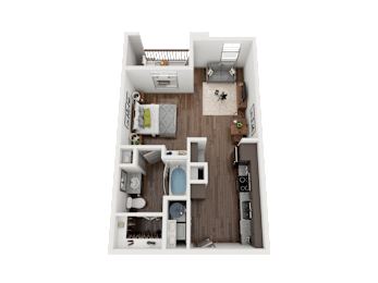 Studio 1 bath A at The Grand at Manor Apartments, Manor
