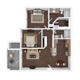 2 bed 2 bath B2 Floor Plan, Valor at Harlingen, Harlingen, Texas