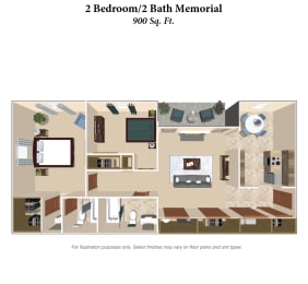 a floor plan of the 2 bedroom 2 bath