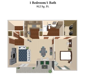 the floor plan of i bedroom i bath