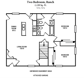 2D Kingswood 2b Ranch 1120SqFt 7272 7274  at The Villas at Kingswood, West Chester