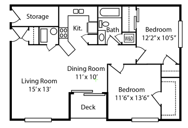 a floor plan of a house with a living room and a dining room  at Walton Ridge Apartments, Kentucky