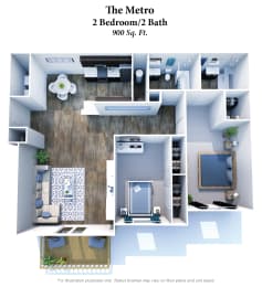 Parkway Trails 2 Bedroom 2 Bath 3D at Parkway Trails, Florence, KY