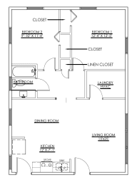 a floor plan of a two bedroom apartment with a closet and a living room with a dining at Ann Street Lofts, Mobile, 36604