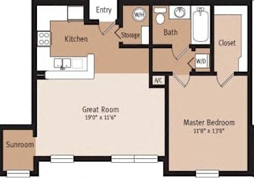 1 bed 1 bath A at Ashton Oaks Apartments, New Port Richey, Florida