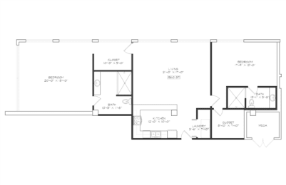 2 bedroom 2 bathroom Floor plan C at The Mobile Lofts, Mobile, AL, 36604
