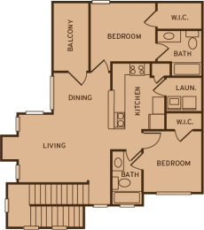 Park at Kirkstall Apartments 2 bedroom 2 bathroom floor plan