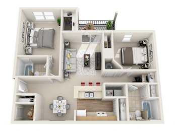 Clover Basin Village two bedroom floorplan