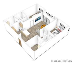a floor plan of a home with a bedroom and a living room