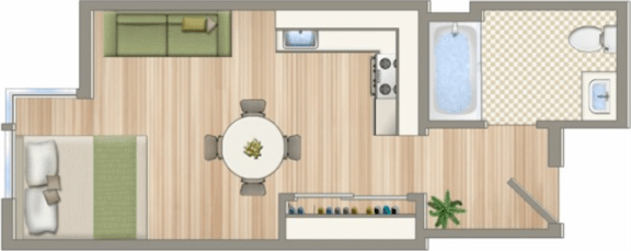 Floor Plan  1537 on 7th studio floorplan