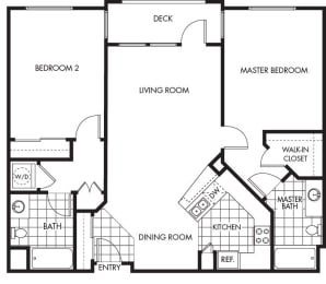 Floor Plan  Horizons at Calabasas 2Bed 2Bath Plan C Floorplan