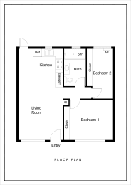 Floor Plan  a floor plan of a house with a bedroom and a living room