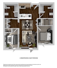 a 2 bedroom floor plan with a bathroom and a balcony