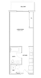 Burano Apartments 2D Studio Floorplan