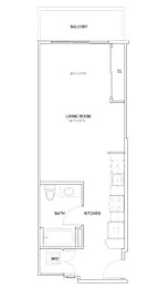 Burano Apartments 2D Studio Floorplan