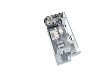 Edendale 3D Floor Plan Studio B Penthouse