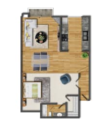 Large studio for rent in Culver City with full kitchen