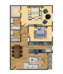 Large two bedroom apartment for rent in Palms near Culver City