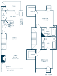 Trellis at Lake Highlands 2 Bedroom / 2 Bath Townhome Floorplan