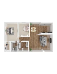 Floor Plan  University Commons 2 bedroom 2 bathroom floorplan image